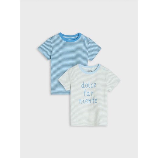 Sinsay - Koszulki 2 pack - błękitny ze sklepu Sinsay w kategorii Koszulki niemowlęce - zdjęcie 171216586