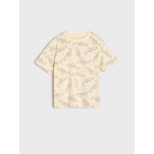 Sinsay - Koszulka - kremowy ze sklepu Sinsay w kategorii T-shirty chłopięce - zdjęcie 171216625