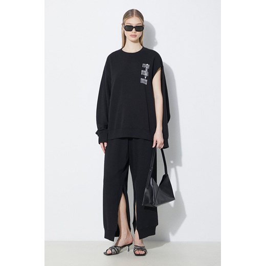 MM6 Maison Margiela spodnie dresowe bawełniane kolor czarny gładkie S52KA0489 XS PRM