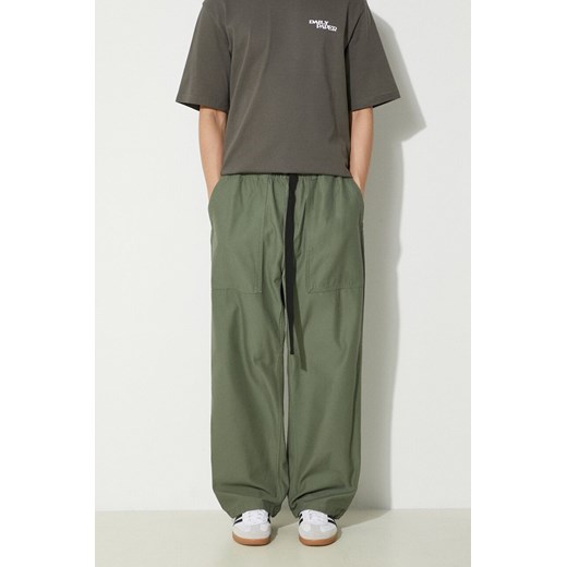 Carhartt WIP spodnie bawełniane Hayworth Pant kolor zielony dopasowane I033135.66702 ze sklepu PRM w kategorii Spodnie męskie - zdjęcie 171220755