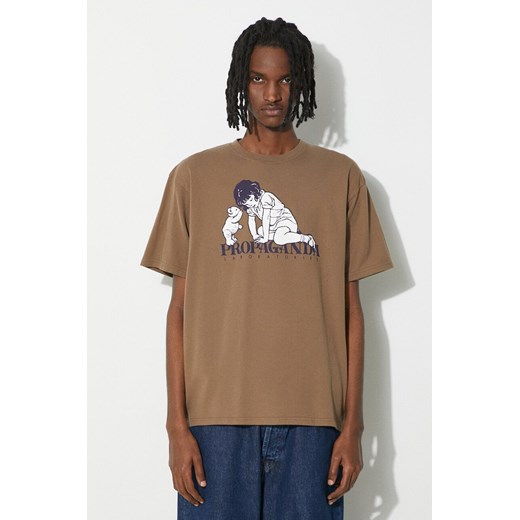 Undercover t-shirt bawełniany Tee męski kolor brązowy z nadrukiem UC1D3807 ze sklepu PRM w kategorii T-shirty męskie - zdjęcie 171220906