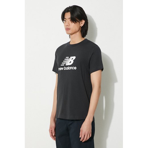 New Balance t-shirt bawełniany Sport Essentials męski kolor czarny z nadrukiem MT41502BK ze sklepu PRM w kategorii T-shirty męskie - zdjęcie 171220908