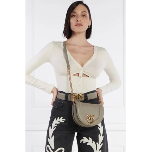 Pinko Skórzana torebka na ramię LOVE ROUND CLICK MINI Pinko OS Gomez Fashion Store