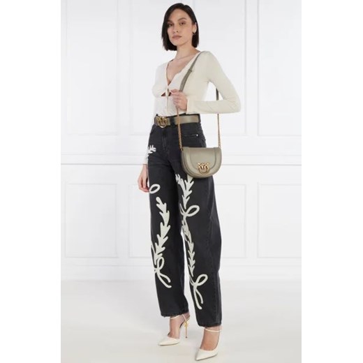 Pinko Skórzana torebka na ramię LOVE ROUND CLICK MINI Pinko OS Gomez Fashion Store