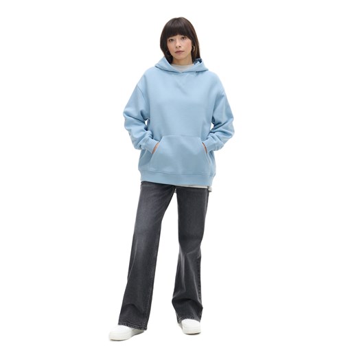 Cropp - Błękitna bluza oversize z kapturem - błękitny Cropp XL okazja Cropp