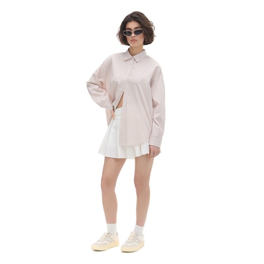 Cropp - Beżowo-biała koszula w paski - beżowy Cropp XS Cropp