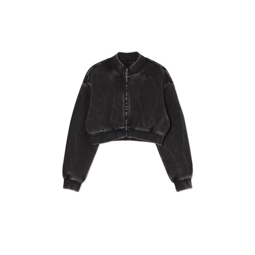 Cropp - Czarna rozpinana bluza bomberka - szary ze sklepu Cropp w kategorii Bluzy damskie - zdjęcie 171221625