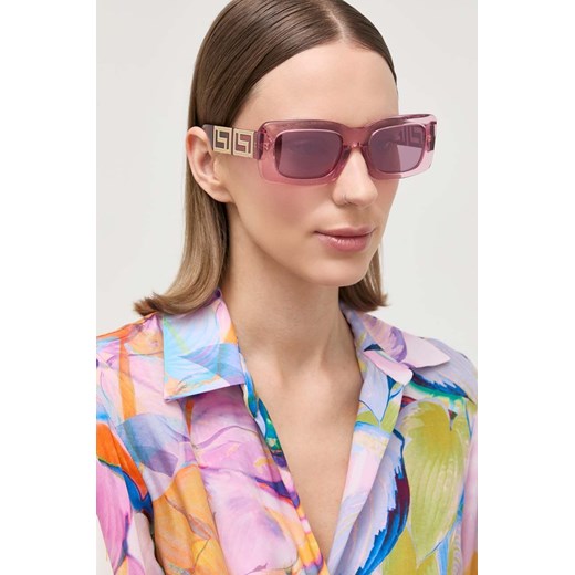 Versace okulary przeciwsłoneczne damskie kolor różowy ze sklepu ANSWEAR.com w kategorii Okulary przeciwsłoneczne damskie - zdjęcie 171222736