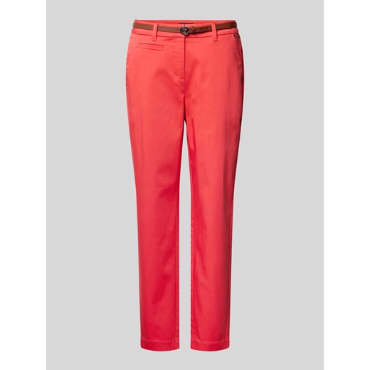 Spodnie z wpuszczanymi kieszeniami i paskiem ze sklepu Peek&Cloppenburg  w kategorii Spodnie damskie - zdjęcie 171223399