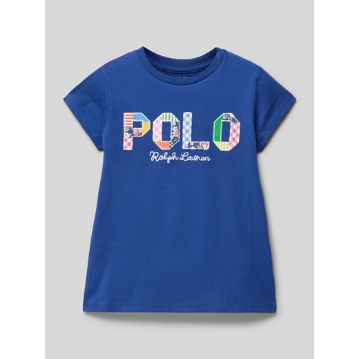 T-shirt z nadrukiem z logo ze sklepu Peek&Cloppenburg  w kategorii Bluzki dziewczęce - zdjęcie 171223508
