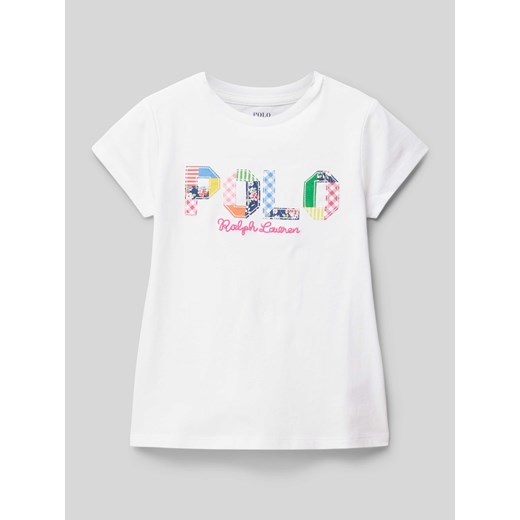 T-shirt z nadrukiem z logo ze sklepu Peek&Cloppenburg  w kategorii Bluzki dziewczęce - zdjęcie 171223566