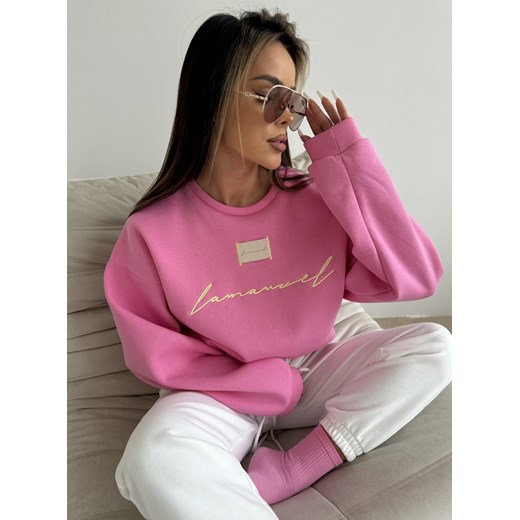 Różowa bluza Lamanuel oversize Kamerllo - różowy Pakuten One Size promocja pakuten.pl