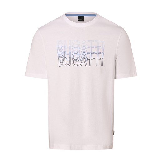 Bugatti Koszulka męska Mężczyźni Bawełna biały nadruk ze sklepu vangraaf w kategorii T-shirty męskie - zdjęcie 171227576