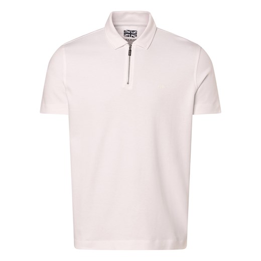Finshley & Harding London Męska koszulka polo Mężczyźni Bawełna biały jednolity ze sklepu vangraaf w kategorii T-shirty męskie - zdjęcie 171227585