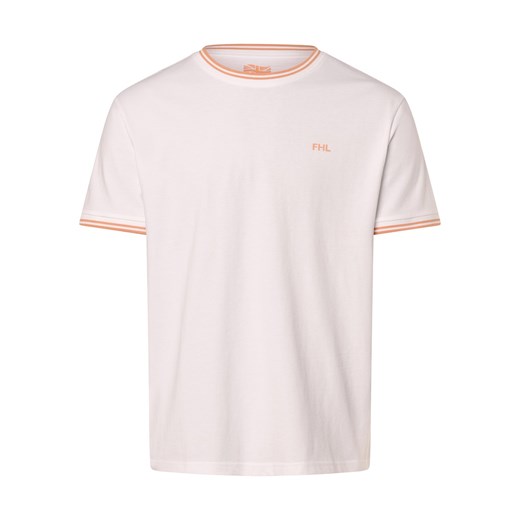 Finshley & Harding London Koszulka męska Mężczyźni Bawełna biały jednolity ze sklepu vangraaf w kategorii T-shirty męskie - zdjęcie 171227587