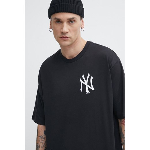 New Era t-shirt bawełniany męski kolor czarny z nadrukiem NEW YORK YANKEES ze sklepu ANSWEAR.com w kategorii T-shirty męskie - zdjęcie 171227695