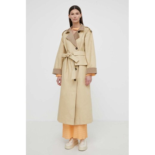Résumé płaszcz bawełniany AlimaRS Coat kolor beżowy przejściowy 20941139 ze sklepu ANSWEAR.com w kategorii Płaszcze damskie - zdjęcie 171227887