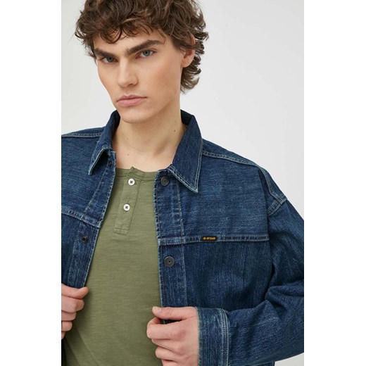 G-Star Raw kurtka jeansowa męska kolor granatowy przejściowa oversize ze sklepu ANSWEAR.com w kategorii Kurtki męskie - zdjęcie 171227966