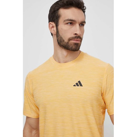 adidas Performance t-shirt treningowy kolor żółty gładki IT5402 ze sklepu ANSWEAR.com w kategorii T-shirty męskie - zdjęcie 171228479