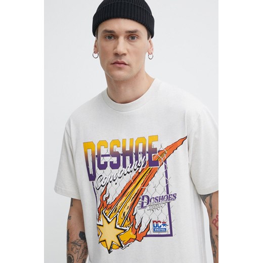 DC t-shirt bawełniany Showtime męski kolor beżowy z nadrukiem ADYZT05344 ze sklepu ANSWEAR.com w kategorii T-shirty męskie - zdjęcie 171228565