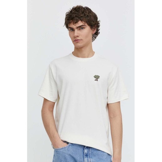 Hollister Co. t-shirt męski kolor beżowy z aplikacją ze sklepu ANSWEAR.com w kategorii T-shirty męskie - zdjęcie 171228716
