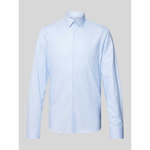 Koszula biznesowa o kroju slim fit z fakturowanym wzorem model ‘Bari’ ze sklepu Peek&Cloppenburg  w kategorii Koszule męskie - zdjęcie 171230148