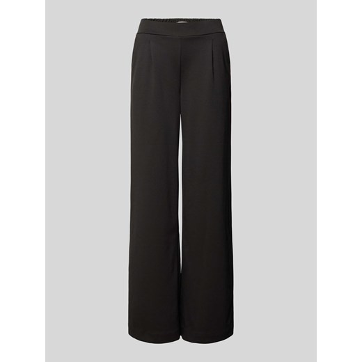 Spodnie materiałowe z szeroką nogawką i zakładkami w pasie model ‘Rizetta’ w kolorze czarnym ze sklepu Peek&Cloppenburg  w kategorii Spodnie damskie - zdjęcie 171230289
