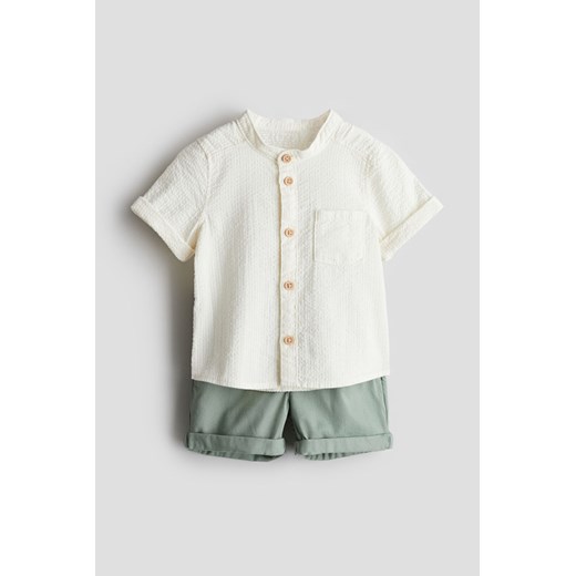 H & M - Bawełniany komplet 2-częściowy - Zielony ze sklepu H&M w kategorii Odzież dla niemowląt - zdjęcie 171230359