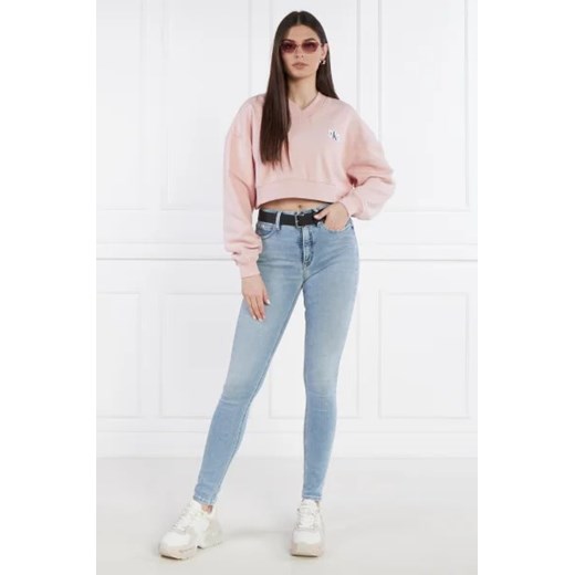 Różowa bluza damska Calvin Klein bawełniana 