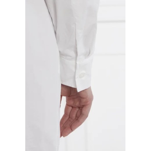Sukienka biała Armani Exchange z długim rękawem bawełniana mini 
