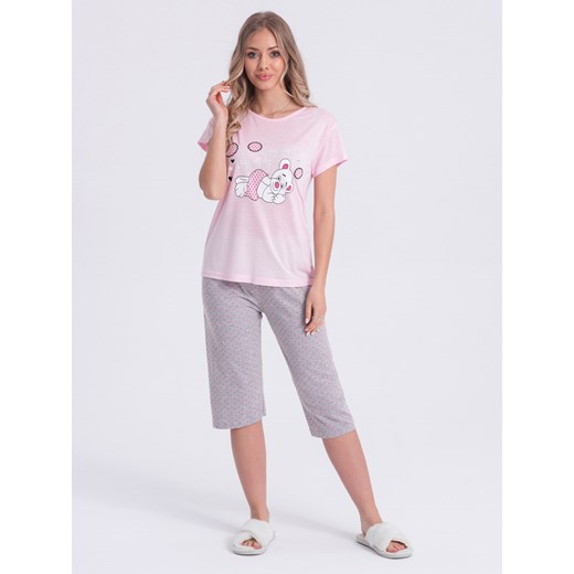 Piżama damska 293ULR - jasnoróżowa ze sklepu Edoti w kategorii Piżamy damskie - zdjęcie 171231157