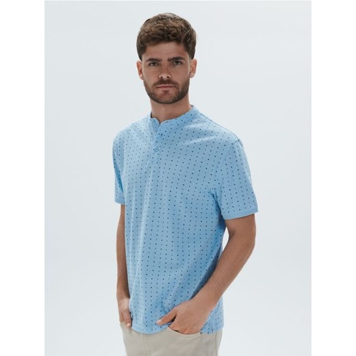 Sinsay - Koszulka bawełniana - niebieski ze sklepu Sinsay w kategorii T-shirty męskie - zdjęcie 171231788