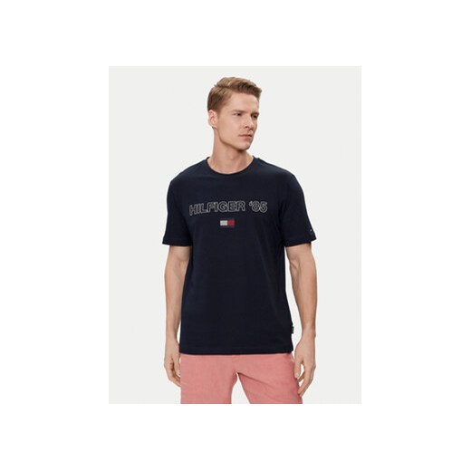 Tommy Hilfiger T-Shirt 85' MW0MW34427 Granatowy Regular Fit ze sklepu MODIVO w kategorii T-shirty męskie - zdjęcie 171234118