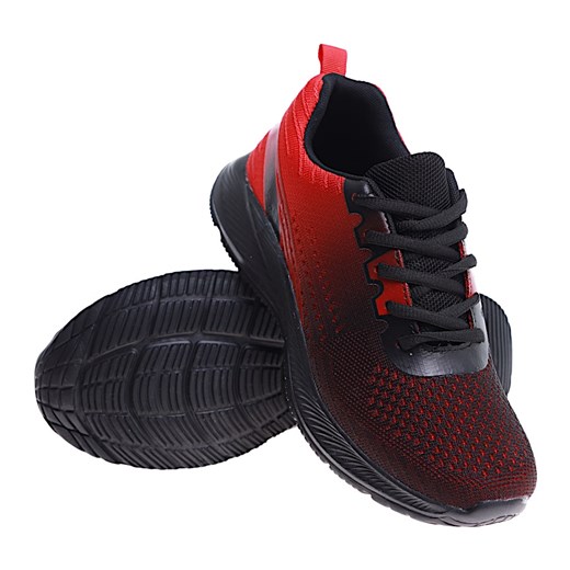 Chłopięce wiązane czarno czerwone buty sportowe /A2-2 16090  T379/ ze sklepu Pantofelek24.pl w kategorii Buty sportowe męskie - zdjęcie 171234868