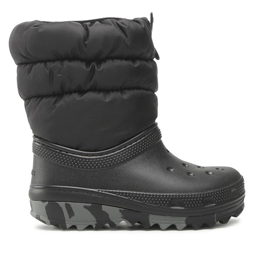 Śniegowce Crocs Classic Neo Puff Boot K 207684 Black ze sklepu eobuwie.pl w kategorii Buty zimowe dziecięce - zdjęcie 171235559