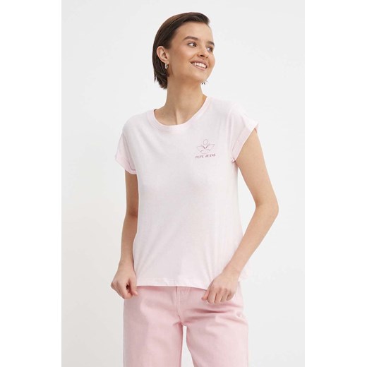 Pepe Jeans t-shirt bawełniany damski kolor różowy ze sklepu ANSWEAR.com w kategorii Bluzki damskie - zdjęcie 171237467