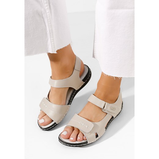 Beżowe sandały damskie skórzane Suredelle ze sklepu Zapatos w kategorii Sandały damskie - zdjęcie 171237935