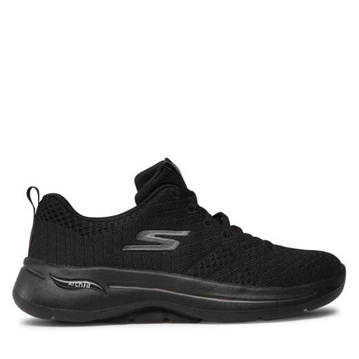 Sneakersy Skechers Go Walk Arch Fit 124403/BBK Czarny ze sklepu eobuwie.pl w kategorii Buty sportowe damskie - zdjęcie 171240138