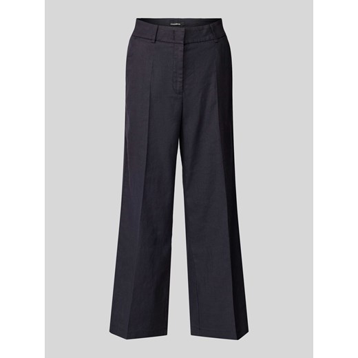 Lniane spodnie o kroju regular fit w kant model ‘CALIFORNIA’ ze sklepu Peek&Cloppenburg  w kategorii Spodnie damskie - zdjęcie 171245815