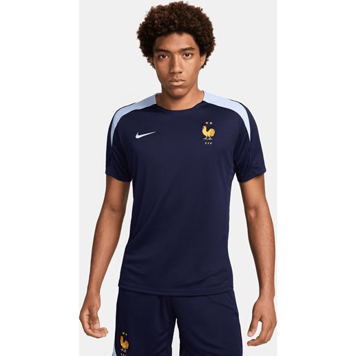 Męska dzianinowa koszulka piłkarska z krótkim rękawem Nike Dri-FIT FFF Strike - Niebieski ze sklepu Nike poland w kategorii T-shirty męskie - zdjęcie 171246295