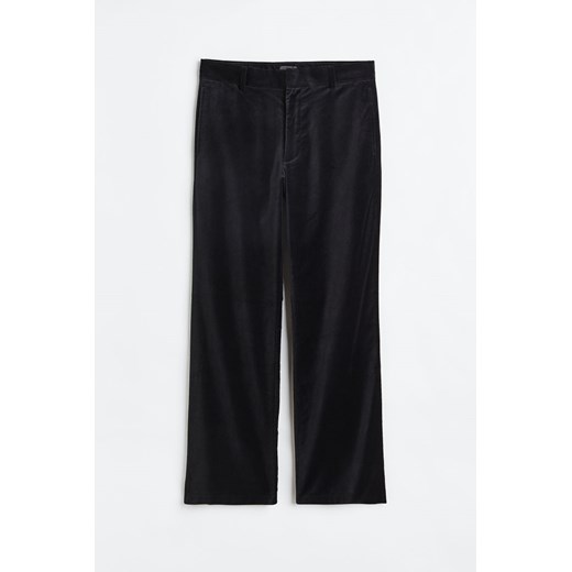 H & M - Welurowe spodnie Regular Fit - Czarny H & M 30 H&M