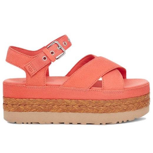 Sandały Ugg Aubrey Platform Sandal 1152711-VCRL - pomarańczowe ze sklepu streetstyle24.pl w kategorii Sandały damskie - zdjęcie 171247898