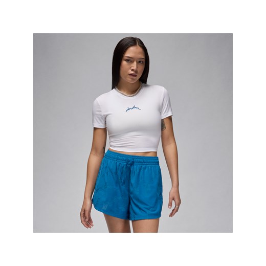 Damski T-shirt o skróconym dopasowanym kroju Jordan - Biel ze sklepu Nike poland w kategorii Bluzki damskie - zdjęcie 171247918