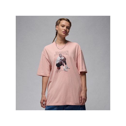Damski T-shirt oversize z grafiką Jordan - Różowy ze sklepu Nike poland w kategorii Bluzki damskie - zdjęcie 171247919