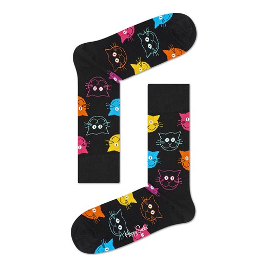 Happy Socks Skarpety &quot;Cat&quot; w kolorze czarnym ze wzorem Happy Socks 36-40 promocyjna cena Limango Polska