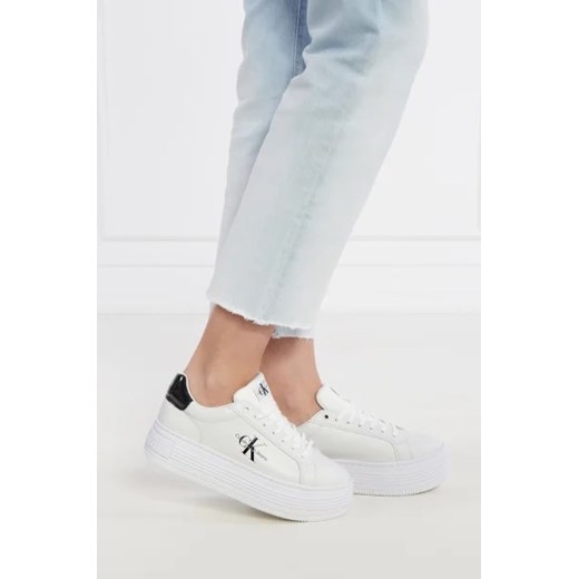 Buty sportowe damskie Calvin Klein sneakersy sznurowane ze skóry 