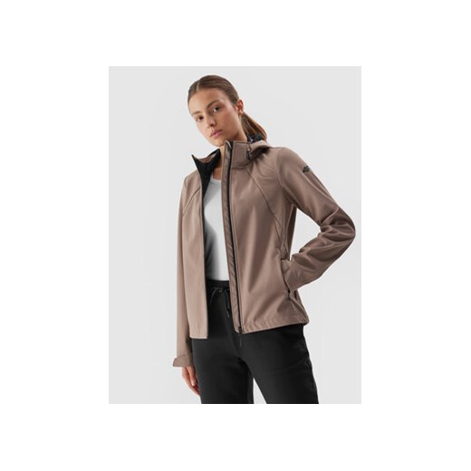 4F Kurtka softshell 4FAW23TSOFF152 Brązowy Slim Fit ze sklepu MODIVO w kategorii Kurtki damskie - zdjęcie 171252507