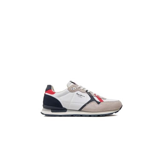 Pepe Jeans Sneakersy Brit Road M PMS40007 Biały ze sklepu MODIVO w kategorii Buty sportowe męskie - zdjęcie 171253049