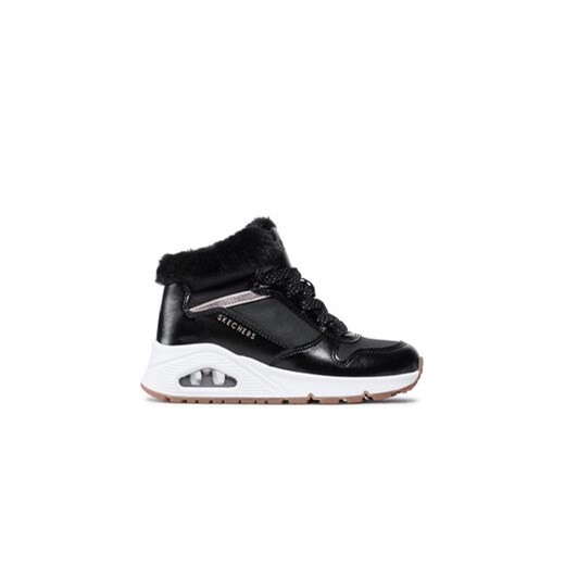 Skechers Sneakersy Uno Cozy On Air 310518L/BKRG Czarny ze sklepu MODIVO w kategorii Buty zimowe dziecięce - zdjęcie 171253766