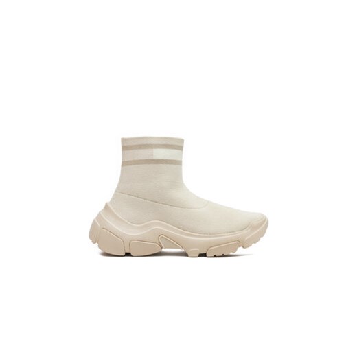 Tommy Jeans Sneakersy Tjw Sock Boot EN0EN02446 Beżowy ze sklepu MODIVO w kategorii Buty sportowe damskie - zdjęcie 171253779